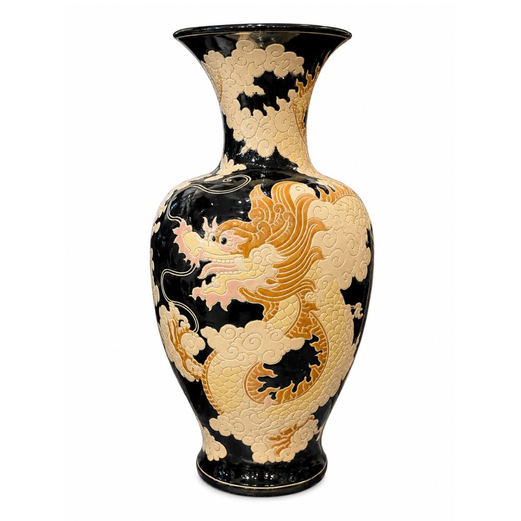 Pair Of Late 19th Century English Ceramic Dragon Vases