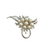 Vintage Sterling Silver Cultured Akoya Pearl Cluster Brooch