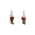 14K Gold Cultured Pearl & Multi-Color Tourmaline Cluster Drop Earrings | Estate Fine Jewelry