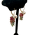 14K Gold Cultured Pearl & Multi-Color Tourmaline Cluster Drop Earrings | Estate Fine Jewelry