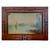 Primitive American lake and river scenes in matching walnut frames
