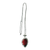 Rare Early Georg Jensen Red Agate Pendant with Original Silver Chain another full view