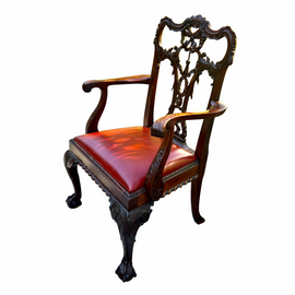 Set Of Eight Carved Mahogany George III Style Dining Chairs C 1880
