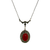 Art Deco Sterling Silver Carnelian & Marcasite Necklace