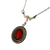Art Deco Sterling Silver Carnelian & Marcasite Necklace