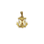 Religious gold anchor charm with raised rose‑gold Christ figure, 14K tested.