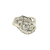 An Art Deco style diamond ring featuring a central round diamond surrounded by smaller round and baguette-cut diamonds set in a silver-toned metal band, shown on a plain white background.