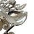 Reverse of sterling silver brooch showing "Silver" hallmark and pin closure