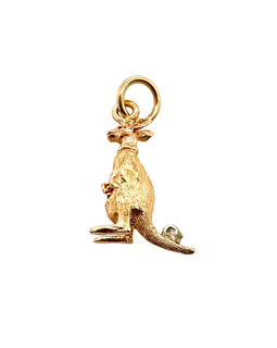 Reverse view of 14K gold kangaroo charm