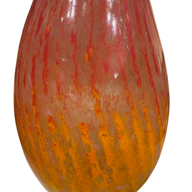 Schneider Art Glass Vase Red Top