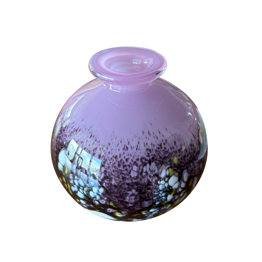 Schneider Purple Mottled Glass Vase Circa 1920 full view