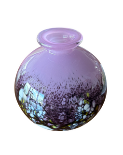 Schneider Purple Mottled Glass Vase Circa 1920 full view