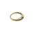 Side profile of the gold aquamarine ring showing the gently tapered polished band