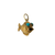Side view of a small 1960s gold fish charm showing its depth and scale
