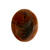 Side view of antique gold and agate fob charm showing banded agate coloring