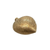 Side view of the puffy gold heart pendant showing its 1/2 inch depth
