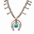 Sterling Silver Native American Turquoise Squash Blossom Necklace