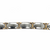 Stainless Steel, 18K Gold & Diamond Link unisex Bracelet closeup