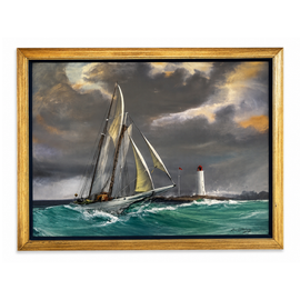 Kipp Soldwedel  “ Schooner At Sea “ Painting Oil/Canvas 1959