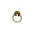 Top view of vintage 14K gold horseshoe ring with diamonds and three-dimensional horse head