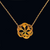 Victorian Repurposed 14K Gold Enamel Swirl With Diamond Pendant Necklace