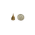 View of Victorian 14K Gold Mask Charm or Small Pendant next to a quarter for size comparison