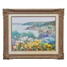 Village By the Sea - Impressionist Coastal Oil Painting