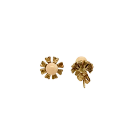 front and back view of the circa 1970 coral flower earring showing the post fitting for pierced ears