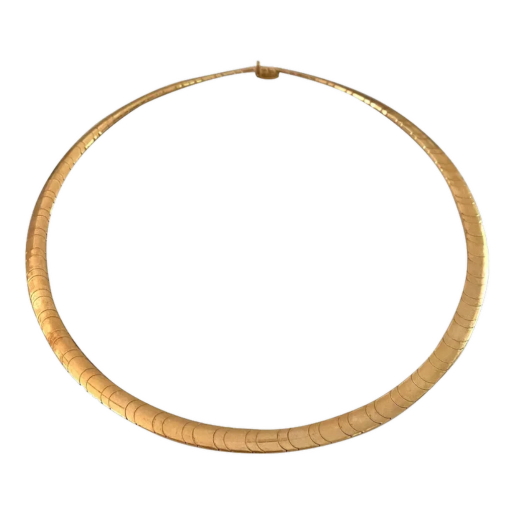 Vintage Articulated 14K Gold Omega Necklace