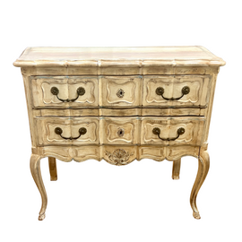 Vintage Louis XV Style Painted Chest full front view