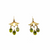 Pair of Vintage 14K Gold Pierced Earrings with Peridot Drops