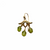 single Vintage 14K Gold Pierced Earring with Peridot Drops