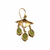 back of Vintage 14K Gold Pierced Earring with Peridot Drops