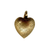 Vintage 14K yellow gold puffy heart pendant with a textured Florentine finish, front view