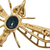 maker's mark on Vintage Articulated 14K Gold Dragonfly Brooch With Sapphire  Diamonds
