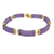 Vintage Chinese lavender jade 14K gold link bracelet, circa 1970s, shown curved to display articulation