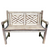 Vintage Chippendale Style Teak Bench – Weathered Gray full front view