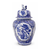 Single view of Vintage Delft Pottery Blue and White Covered Urn