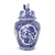Another view of a single Vintage Delft Pottery Blue and White Covered Urn
