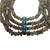 closeup view of Vintage Labradorite Bead Bracelet with Blue Topaz Spacers and 14K Gold Clasp