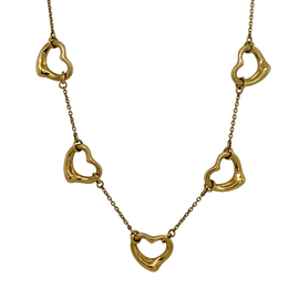 Vintage Tiffany open heart necklace with five hearts
