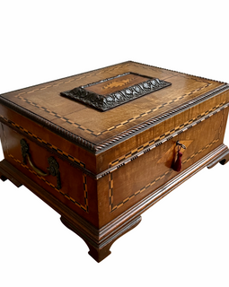 19th Century Walnut Jewel Box with Inlay
