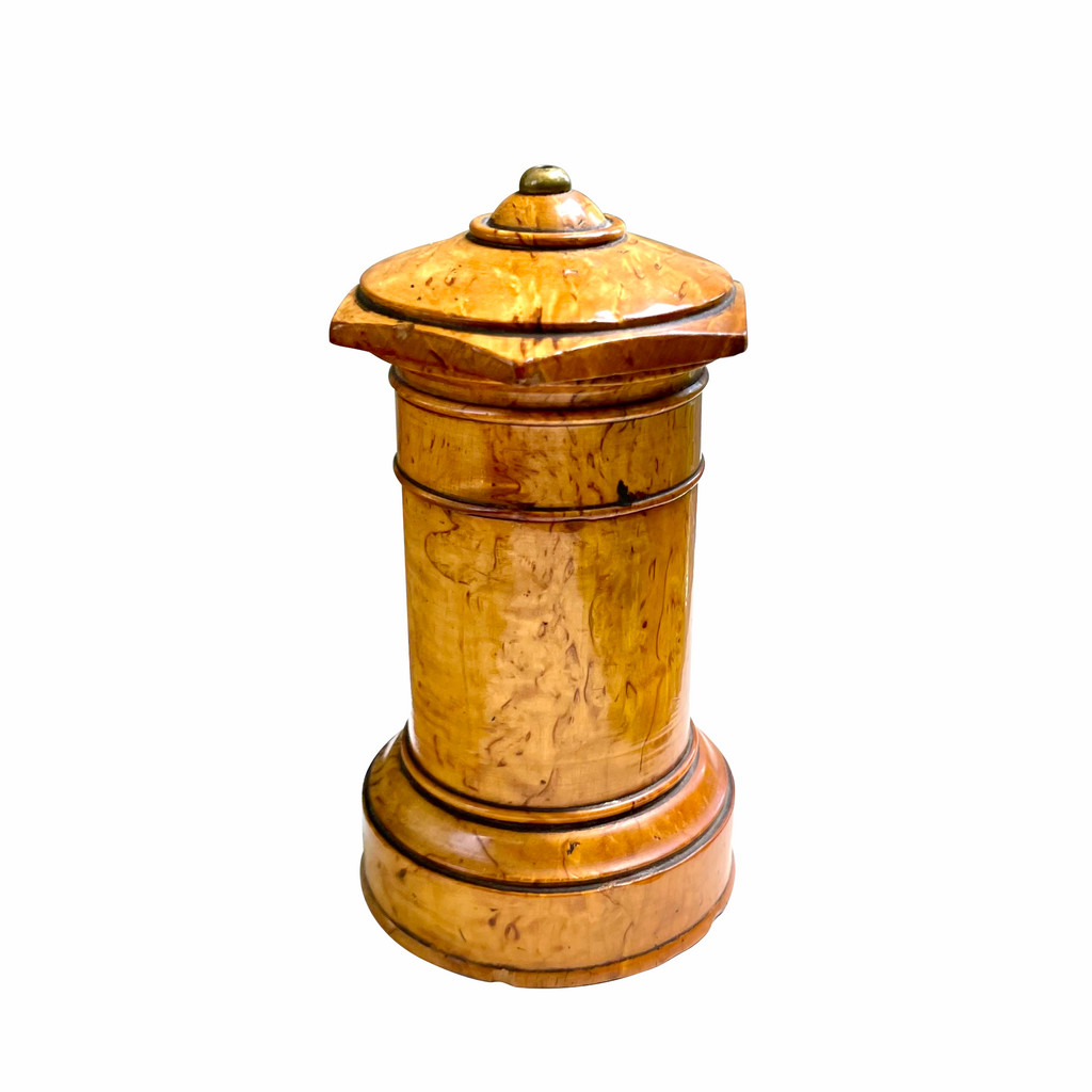 19th Century Karelian Birch Treen Spice Box