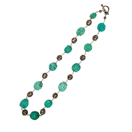 chinese export sterling silver turquoise necklace