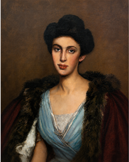 Antique American portrait painting, circa 1900