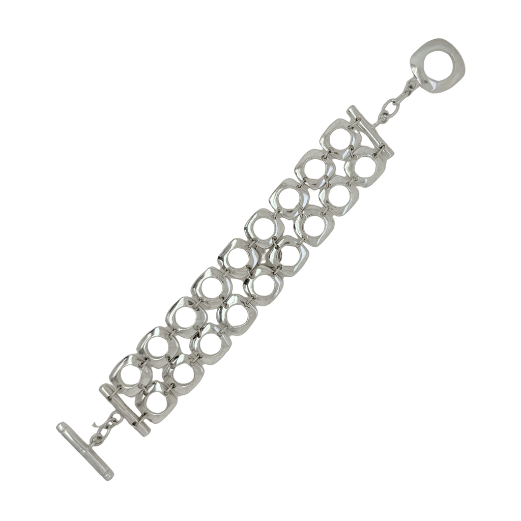 tiffany sterling silver double cushion link bracelet