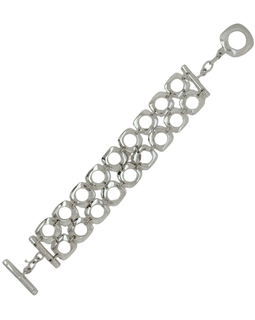 tiffany sterling silver double cushion link bracelet