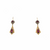 Victorian 14K Gold Almandine Garnet & Seed Pearl Pierced Earrings