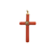 Antique coral cross jewelry with gold flower and seed pearl
