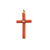 Back view of 19th century Victorian coral and gold cross pendant